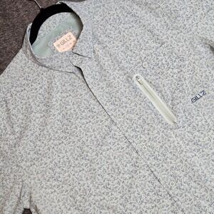 Gillz‎ Shirt Men's XL Blue Fish Fishing All Over Vented Performance Pocket